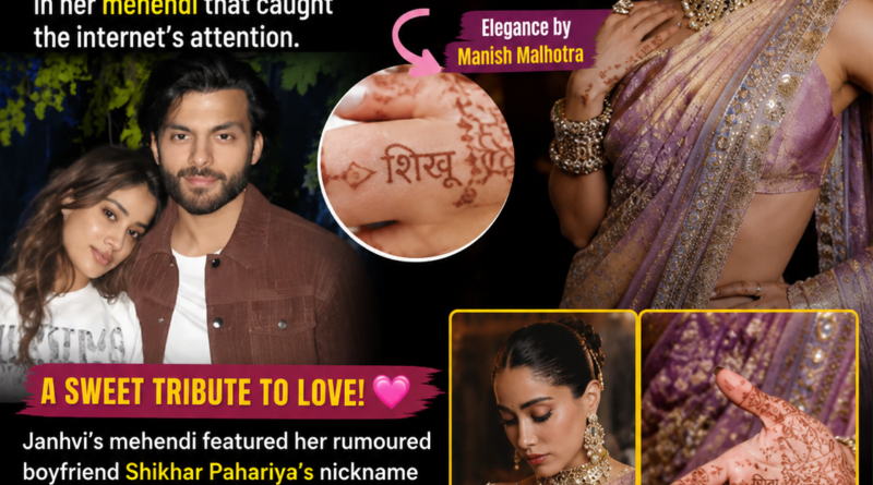 Janhvi Kapoor’s Mehendi for Shikhar Pahariya Goes Viral at Anshula Kapoor’s Wedding Reception