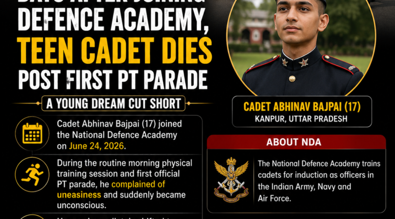 NDA Cadet Abhinav Bajpai Dies At His First Prade