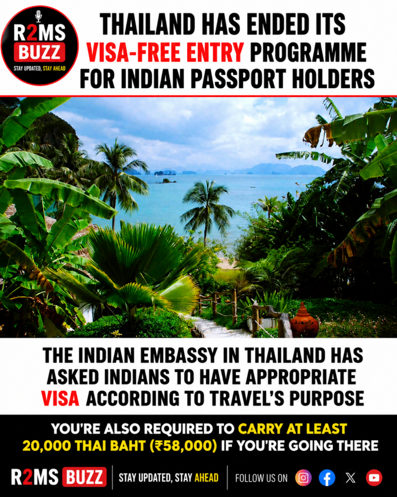 Thailand has ended its visa-free entry programme for Indian passport holders. Here's everything Indian travellers need to know about the new visa rules, required documents, cash requirement, and travel advisory.