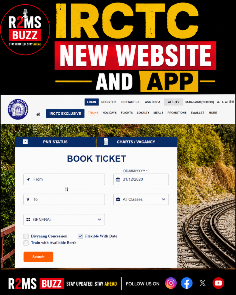 IRCTC new website, IRCTC new app, IRCTC ticket booking, Indian Railways new rules, online general ticket rules, RailOne app, IRCTC update, railway ticket booking, Tatkal booking, IRCTC latest news, Indian Railways digital ticket, online railway ticket booking, railway ticket verification, R-Wallet bonus scheme, IRCTC 2026 update