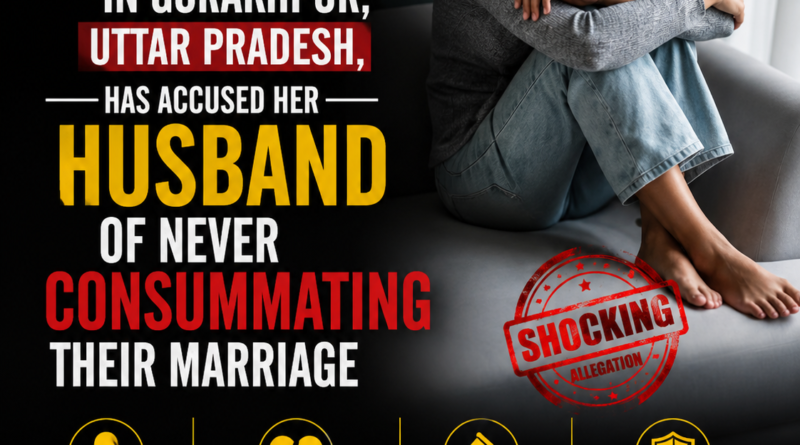 A 30-year-old woman in Gorakhpur, Uttar Pradesh, has accused her husband of never consummating their marriage, refusing a fertility test, and demanding ₹5 lakh as dowry. Police have registered an FIR.