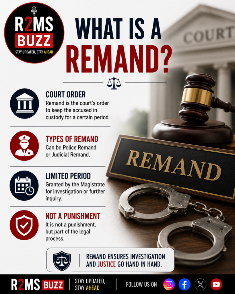 Police Remand vs Judicial Remand Explained
What Is a Remand in India
Magistrate Remand Process
Police Custody and Judicial Custody Guide
Criminal Procedure Remand Explained
Rights During Police Remand