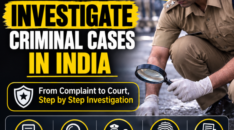 Police Investigation Process in India, How Police Investigate Criminal Cases, Criminal Investigation India, FIR Investigation Process, Police Evidence Collection, Forensic Investigation India, Charge Sheet Process, Criminal Law India, BNSS Investigation Process, Criminal Justice System India