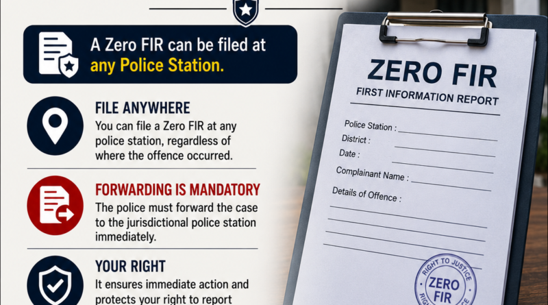 What Is Zero FIR Zero FIR Explained Zero FIR Process in India Difference Between Zero FIR and FIR How to File a Zero FIR Criminal Procedure Guide India