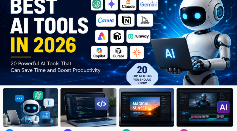 Best AI Tools in 2026: 20 Powerful AI Tools That Can Save Time and Boost Productivity