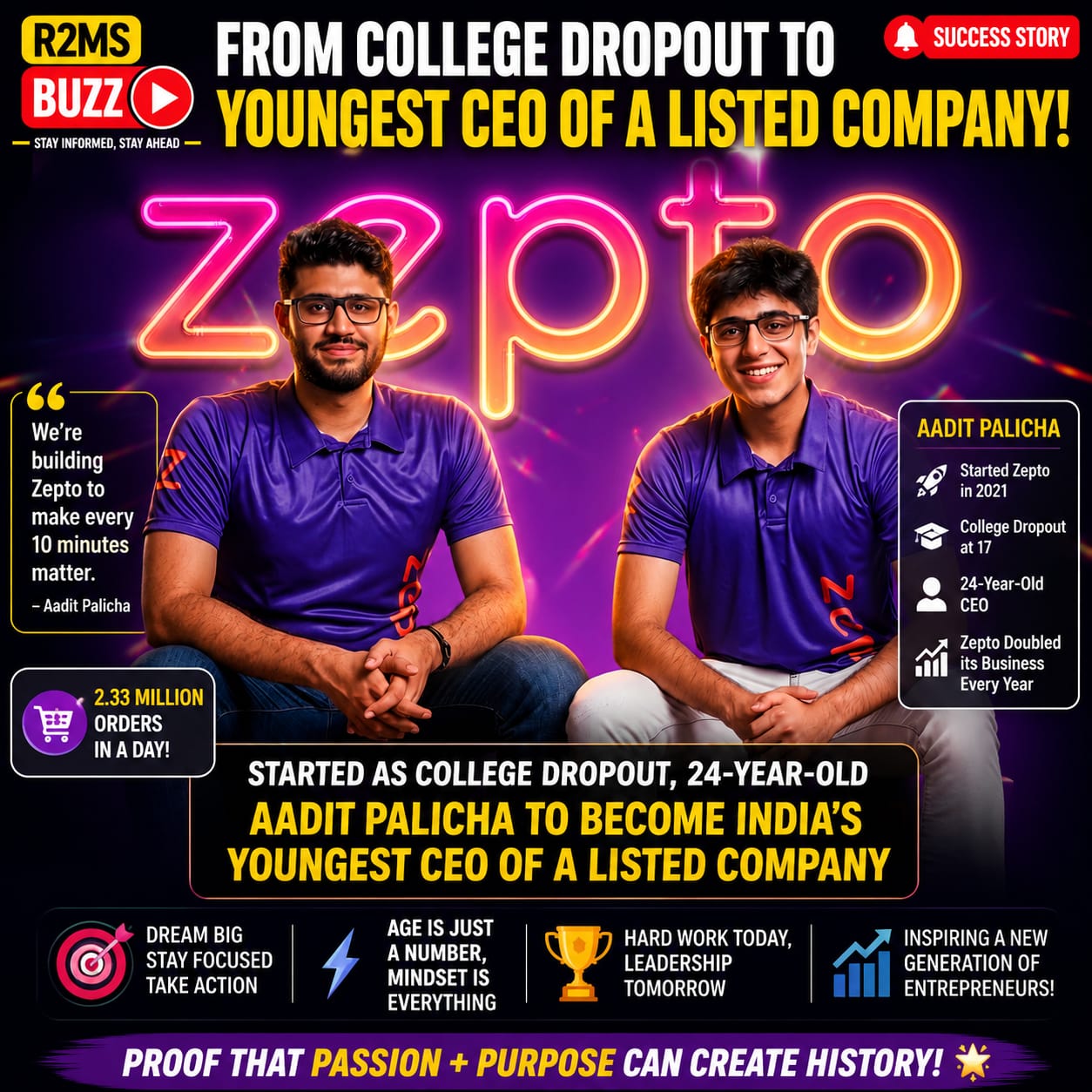 Aadit Palicha Success Story: From College Dropout to Young CEO Building Zepto’s Billion-Dollar Journey